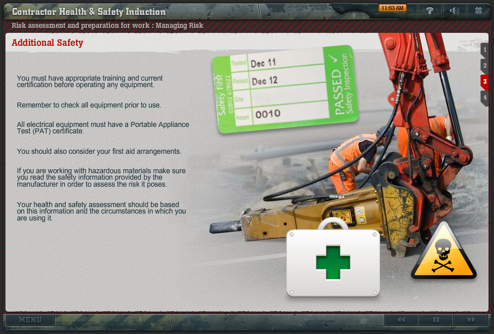 Amey Built Environment Contractors' Health & Safety Induction (click image to enlarge)