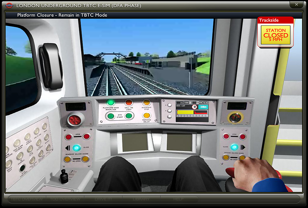 London Underground Jubilee Line train cab simulator (click image to enlarge)