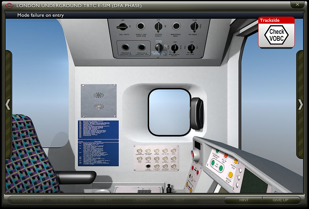 Jubilee Line train cab simulator (click image to enlarge)