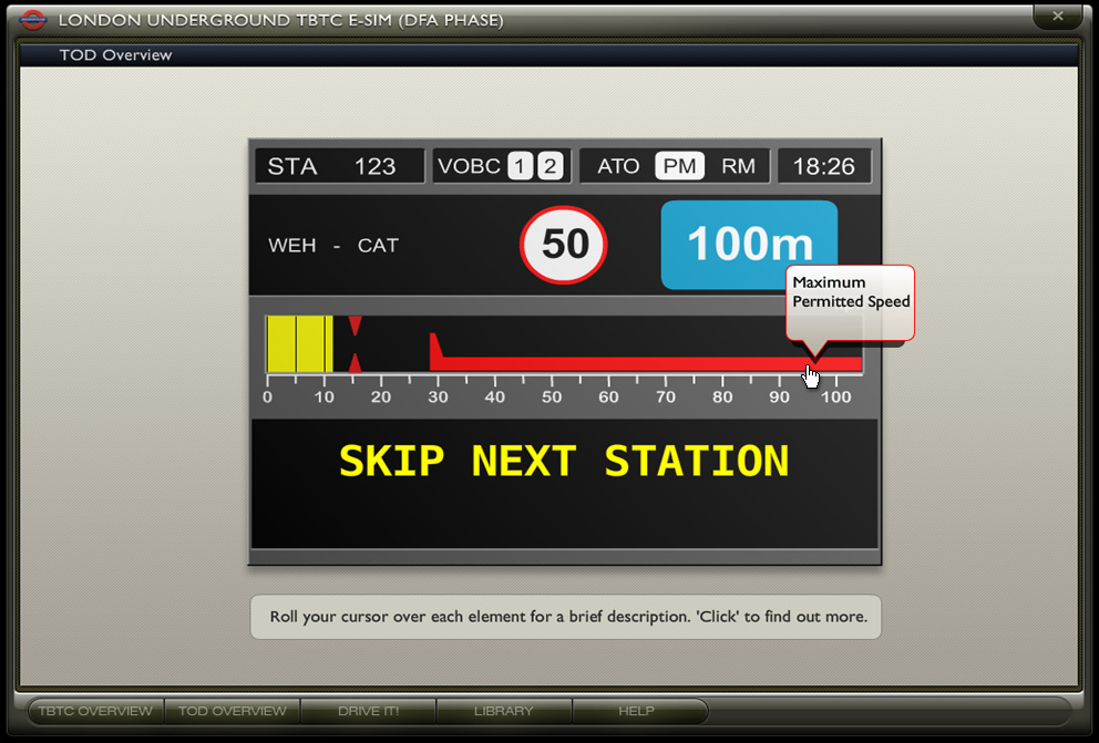 Jubilee Line train cab simulator (click image to enlarge)