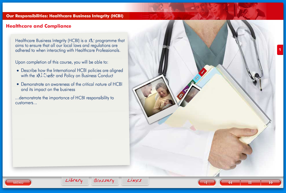 Major pharmaceutical Staff e-Induction (click image to enlarge)